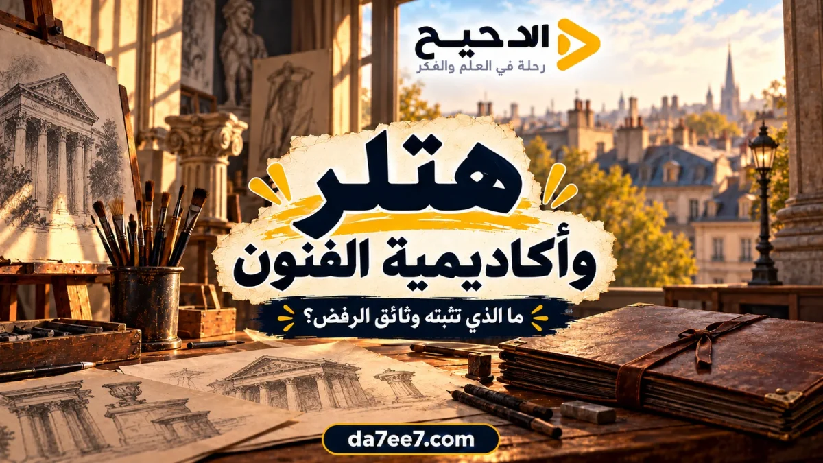 غلاف توضيحي بعنوان هتلر وأكاديمية الفنون: ما الذي تثبته وثائق الرفض؟