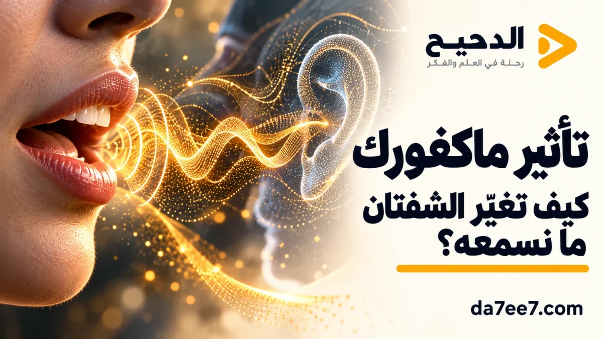 تصميم توضيحي للعلاقة بين حركة الشفتين والصوت في تأثير ماكغورك.