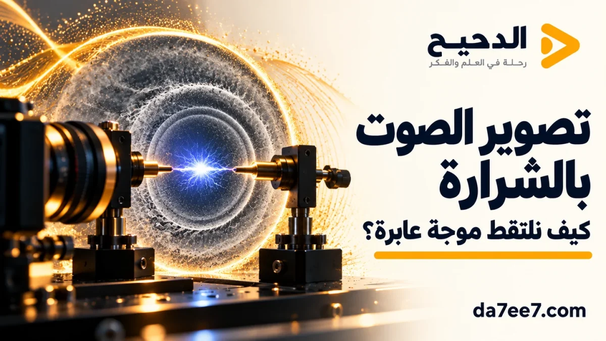 تصميم توضيحي لشرارة كهربائية وموجة عابرة وكاميرا لتصوير الصوت.